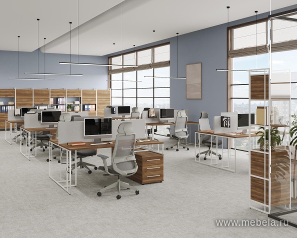 Стол для переговоров на металлических опорах