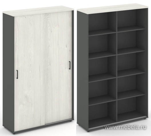 Офисный шкаф-купе с полками, задняя стенка ЛДСП