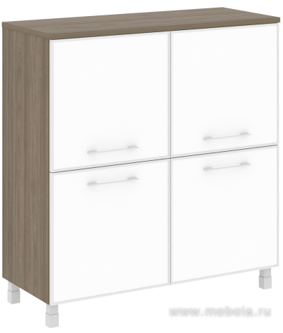 Офисный шкаф квадратный закрытый со стеклом (white)