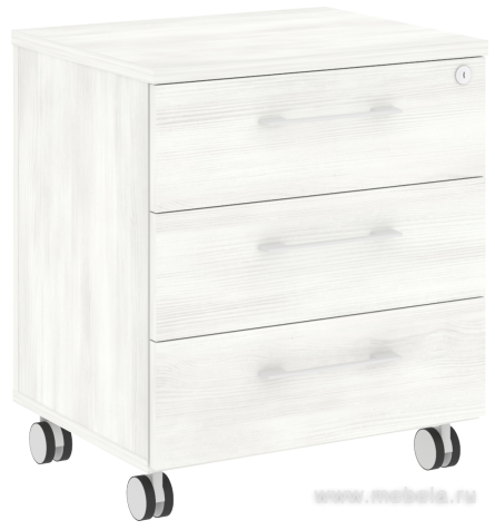 Мобильная офисная тумба с колёсиками, 3 ящика, (центральный замок)