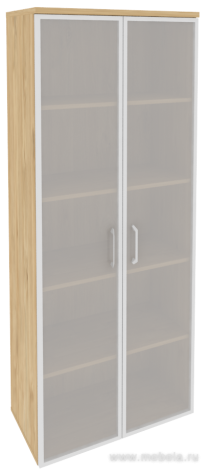 Офисный шкаф высокий широкий (2 высоких фасада стекло в раме)