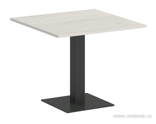 Стол для переговоров квадратный на металлической опоре