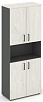 Офисный шкаф высокий широкий (4 низких фасада, задняя стенка ЛДСП
