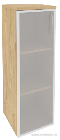 Офисный шкаф средний узкий лев./прав. (1 средний фасад стекло в раме)