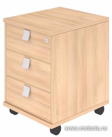 Мобильная офисная тумба с колёсиками и замком, 3 ящика