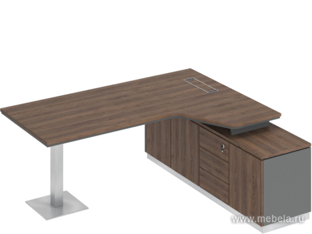 Стол на опорной тумбе (правый)