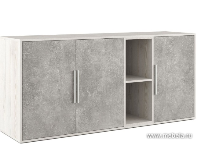 Офисный шкаф низкий 3 створки, с нишей