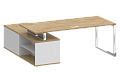 Стол руководителя на металлокаркасе с опорной греденцией (правый)