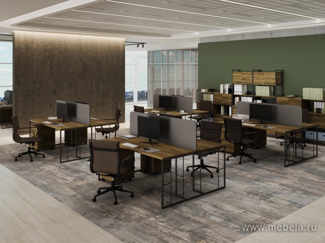 Стол для переговоров на металлических опорах