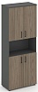 Офисный шкаф высокий широкий (4 низких фасада, задняя стенка ЛДСП