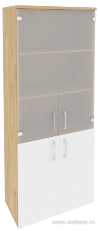 Офисный шкаф высокий широкий со стеклом