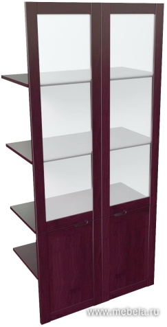 Наполнение двухстворчатого шкафа со стеклом