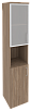 Офисный шкаф высокий узкий со стеклом в раме левый / правый