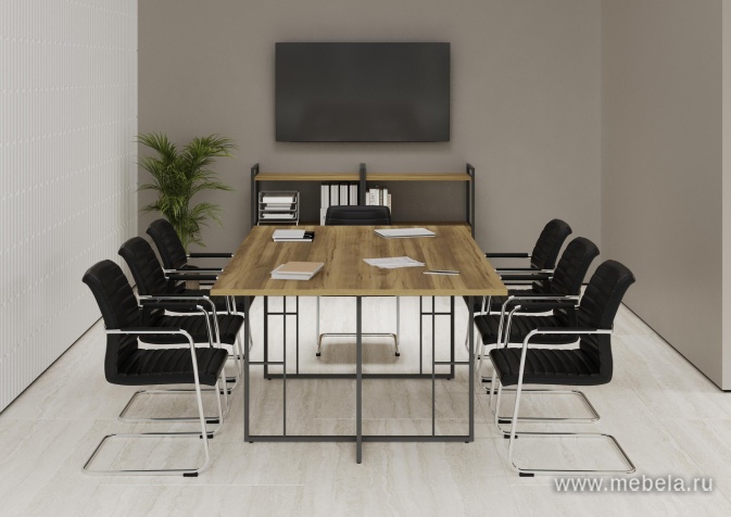 Стол для переговоров на металлических опорах
