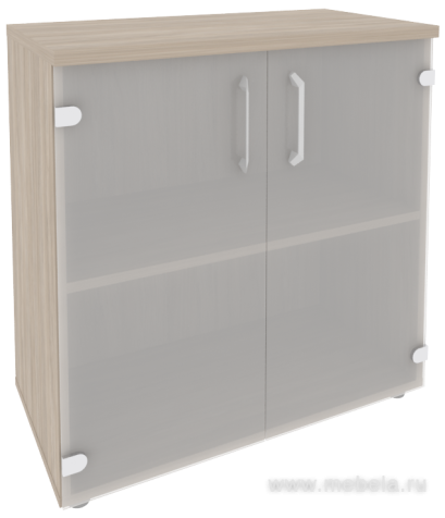 Офисный шкаф низкий широкий (2 низких фасада стекло)