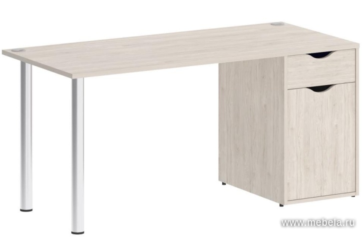 Стол компьютерный на металлокаркасе с тумбой