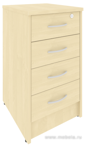 Приставная офисная тумба с замком, 4 ящика