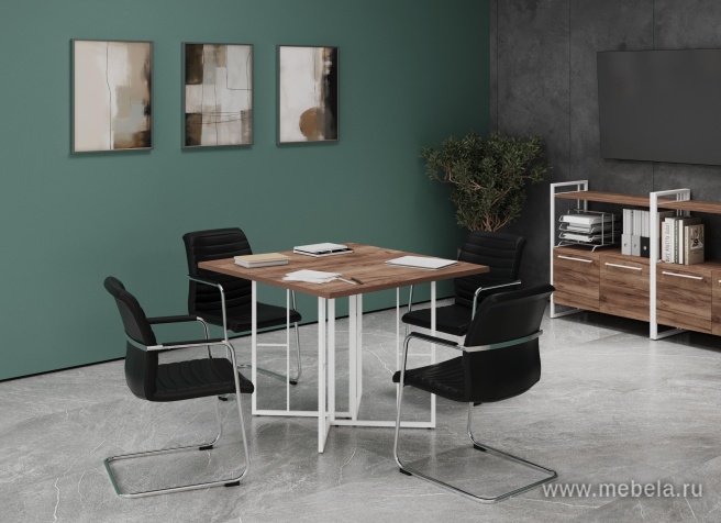 Стол для переговоров на металлических опорах