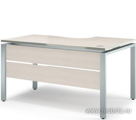 Стол на металлокаркасе письменный эргономичный с царгой (левый)