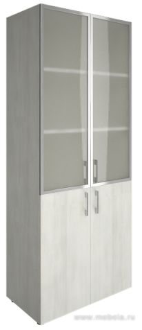 Офисный шкаф комбинированный со стеклом в раме