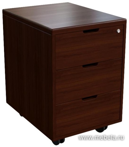 Мобильная офисная тумба с колёсиками и замком, 3 ящика