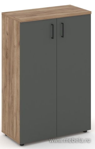 Офисный шкаф средний широкий (2 низких фасада, задняя стенка ЛДСП