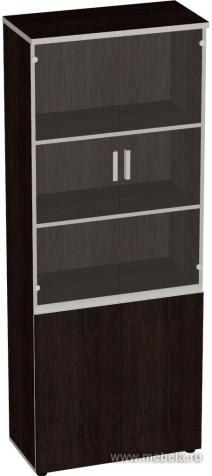 Офисный шкаф высокий широкий (стекло)