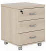 Мобильная офисная тумба с колёсиками и замком, 3 ящика
