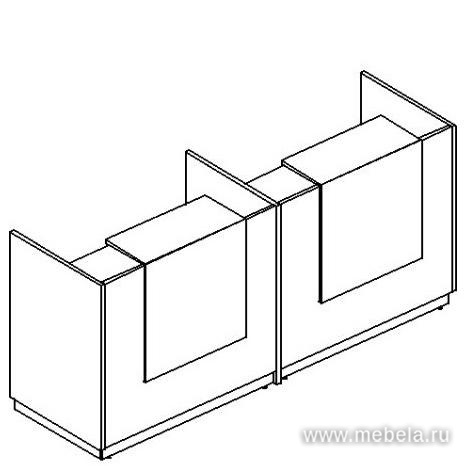 Стойка ресепшн с промежуточной опорой (полка высокая) с подсветкой