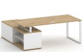 Стол руководителя на металлокаркасе с опорной греденцией (правый)