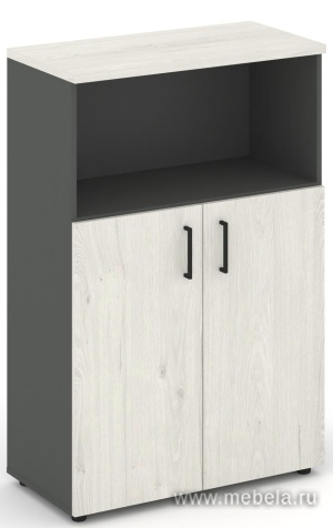 Офисный шкаф средний широкий (2 низких фасада, задняя стенка ЛДСП)
