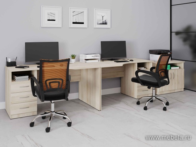 Стол криволинейный с тумбой правый