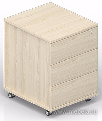 Тумба мобильная (3 ящика, стандартные колёсные опоры, без ручек)