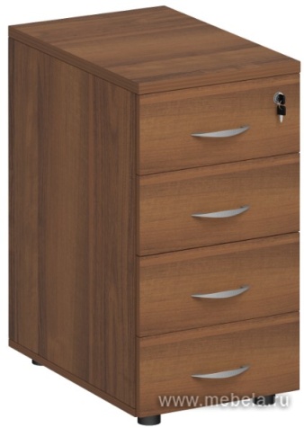 Приставная офисная тумба с замком, 4 ящика