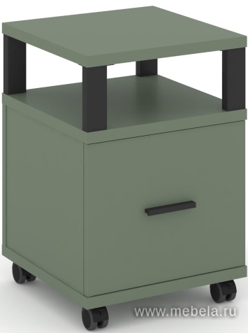Тумба мобильная 1 распашной фасад. С надставкой.