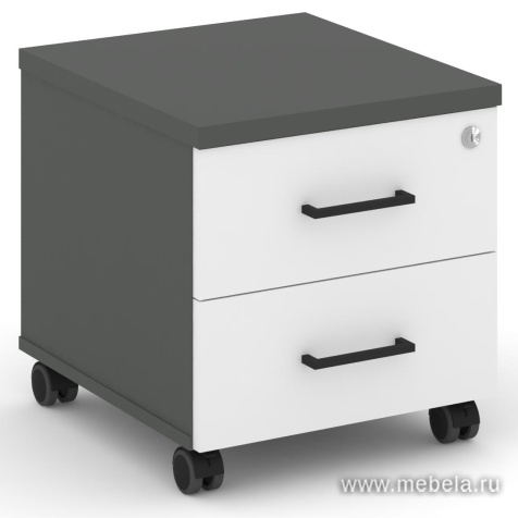 Тумба мобильная 2 ящика. Усиленные колеса
