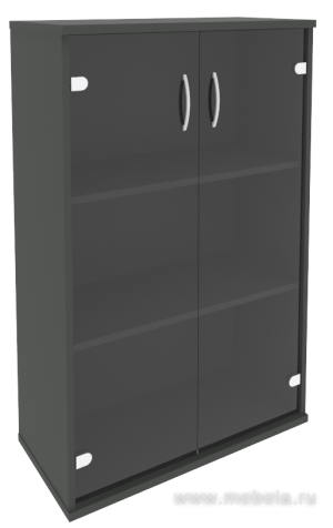 Офисный шкаф средний широкий со стеклом