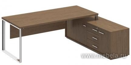 Стол руководителя на опорной тумбе правый/левый