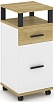 Тумба мобильная 1 ящик + 1 распашной фасад. С надставкой.
