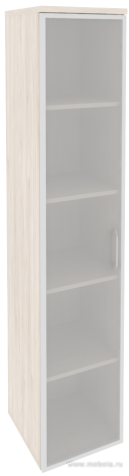 Офисный шкаф высокий узкий лев./прав. (1 высокий фасад стекло в раме)