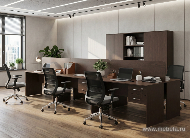 Офисный шкаф полуоткрытый