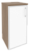 Офисный шкаф низкий узкий белое стекло в раме левый / правый