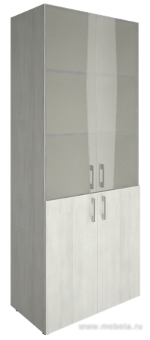 Офисный шкаф комбинированный со стеклом