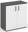 Офисный шкаф низкий широкий (2 низких фасада, задняя стенка ЛДСП)