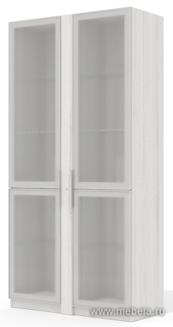 Офисный шкаф высокий со стеклом (полки стекло) с подсветкой