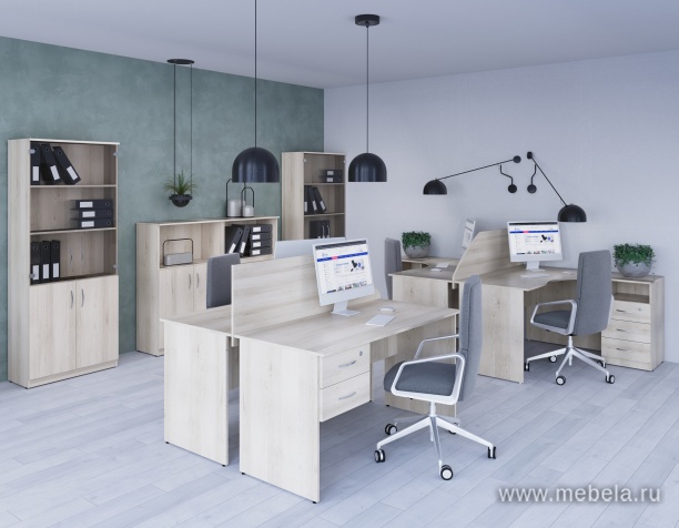 Стол криволинейный с тумбой правый