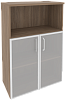 Офисный шкаф средний широкий со стеклом в раме