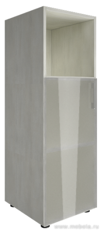 Офисный шкаф узкий средний со стеклом + полка Л/ПР