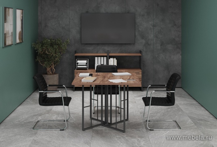 Стол для переговоров на металлических опорах