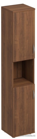 Офисный шкаф для документов узкий 2-дверный с нишей